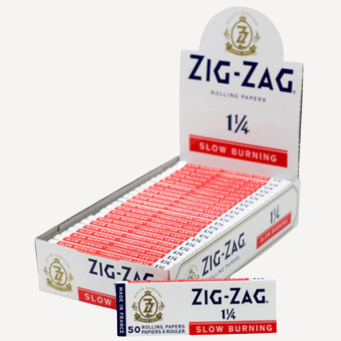 Zig Zag White 1 1 4 Slow Burning Rolling Papers 25ct Heads World   Untitled Design 327 