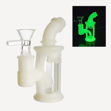 Dripping Glow In The Dark Silicone And Glass Water Pipe Bong 4.5"